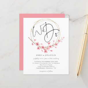 予算桜花模様We Do結婚式招待状
