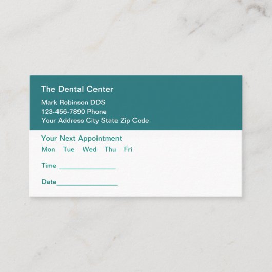 予算歯科医院アポイントメントカード 名刺 (正面)