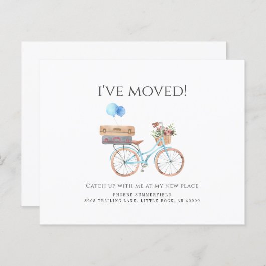 予算水の色の新しい住所の引越しのお知らせ (正面/裏面)