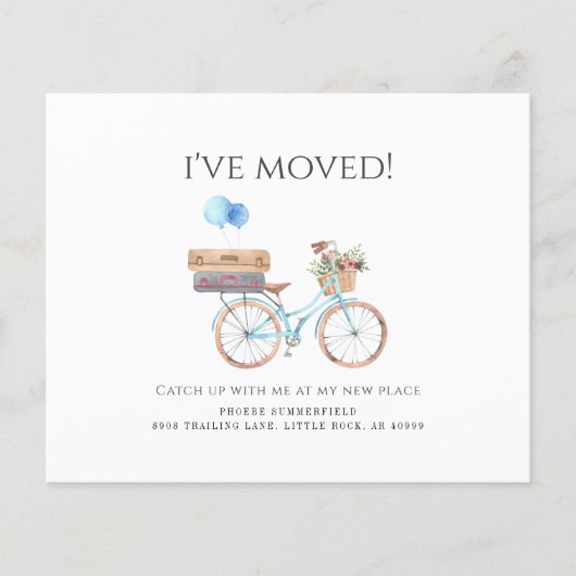 予算水の色の新しい住所の引越しのお知らせ (正面)