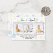 予算水玉模様写真ベビーサンキューカード ノートカード (正面/裏面インサイチュ)