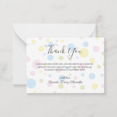 予算水玉模様写真ベビーサンキューカード ノートカード (裏面)