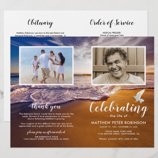 予算海葬式プログラム (正面/裏面)