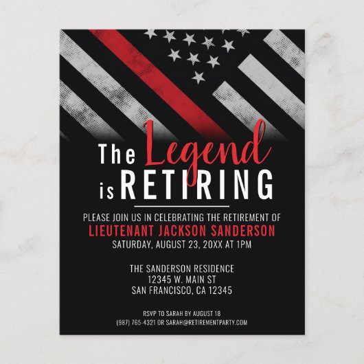 予算消防士の退職金の細い赤線パーティー チラシ (正面)