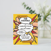 予算漫画ブックアポップ・アートのート結婚式招待状 (スタンド正面)