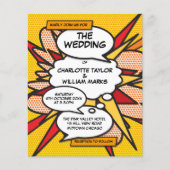 予算漫画ブックアポップ・アートのート結婚式招待状 (正面)