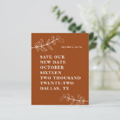 予算燃えたオレンジ色のテラコッタ日付を保存 (スタンド正面)