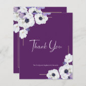 予算王室の紫フローラサンキューカード (正面/裏面)