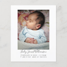 予算生まれたばかりのベビー写真の統計の誕生発表