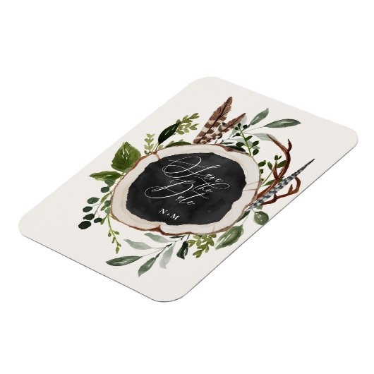 予算田舎家秋の結婚式発表 マグネット (左側)