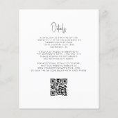 予算申告黒金ゴールドQRコード結婚式招待状 (裏面)