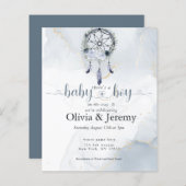 予算男の赤ちゃんオンザウェイダスティブルードリームキャッチャー (正面/裏面)