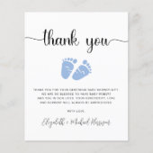 予算男の赤ちゃんシャワーサンキューカード (正面)