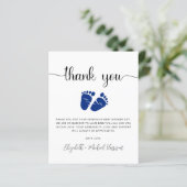 予算男の赤ちゃんシャワーサンキューカード (スタンド正面)