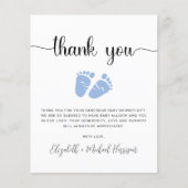 予算男の赤ちゃんシャワーサンキューカード (正面)