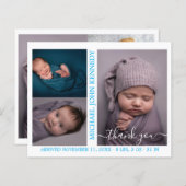 予算男の赤ちゃん写真コラージュ生誕発表 (正面/裏面)