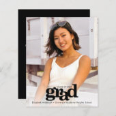 予算白黒の卒業写真の招待状 (正面/裏面)