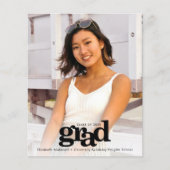 予算白黒の卒業写真の招待状 (正面)