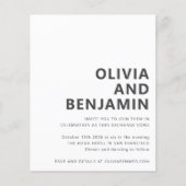 予算白黒はっきりした写真結婚式招待状 (正面)