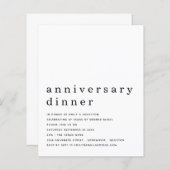 予算白黒アニバーサリーディナー招待状 (正面/裏面)