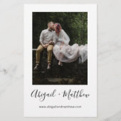 予算白黒シンプルフォト結婚式招待状 (裏面)