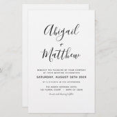 予算白黒シンプルフォト結婚式招待状 (正面/裏面)