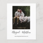 予算白黒シンプルフォト結婚式招待状 チラシ (裏面)