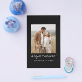 予算白黒シンプル保存日付招待状 チラシ (シングル)