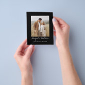 予算白黒シンプル保存日付招待状 チラシ (手)