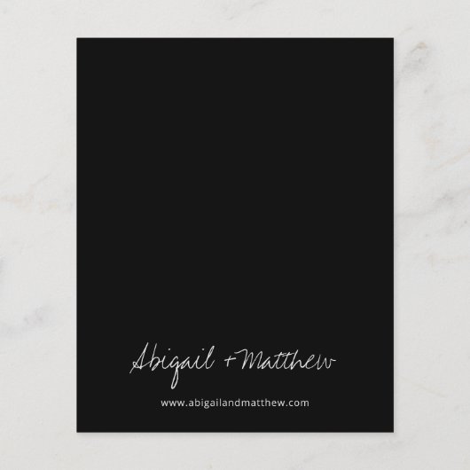 予算白黒シンプル結婚式招待状 (裏面)