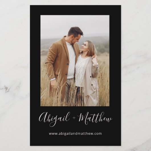 予算白黒シンプル結婚式招待状 チラシ (裏面)