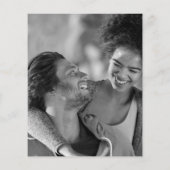 予算白黒スクリプトフォト結婚式招待状 (裏面)