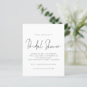 予算白黒スクリプトブライダルシャワー招待 (スタンド正面)