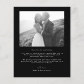 予算白黒スクリプト写真結婚の感謝 (裏面)