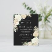 予算白黒フローラブライダルシャワー招待 (スタンド正面)