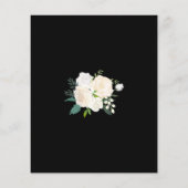 予算白黒フローラブライダルシャワー招待 (裏面)