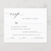 予算白黒メニュー選択結婚式の出欠FLYER チラシ (正面)