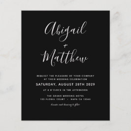 予算白黒モダン写真結婚式招待状