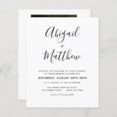 予算白黒モダン写真結婚式招待状 (正面/裏面)