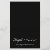 予算白黒モダン結婚式招待状 チラシ (裏面)