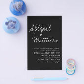 予算白黒モダン結婚式招待状 チラシ (シングル)