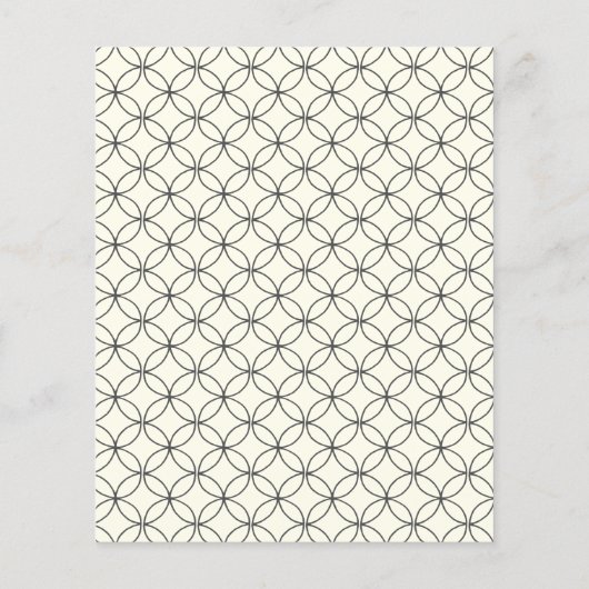 予算白黒ラインアートブライダルシャワー招待状 (裏面)