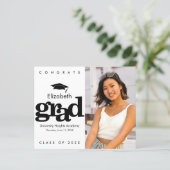 予算白黒写真卒業キャップ招待状 (スタンド正面)