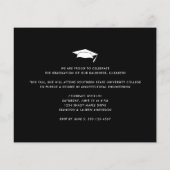 予算白黒写真卒業キャップ招待状 (裏面)