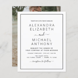 予算白黒結婚とフォト招待状