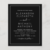 予算白黒結婚とフォト招待状 (正面)