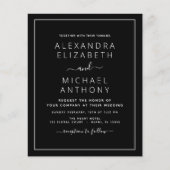 予算白黒結婚とフォト招待状F チラシ (正面)