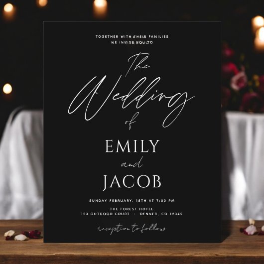 予算白黒結婚のモダンタイポグラフィ