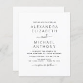 予算白黒結婚のモダンタイポグラフィ (正面/裏面)