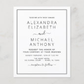 予算白黒結婚のモダンタイポグラフィ (正面)